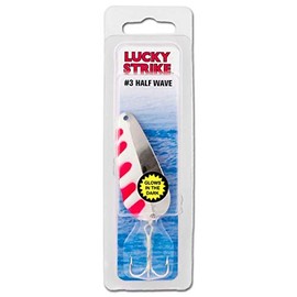 Lucky Strike Bait Works Half Wave Spoon Fishing Lure for Lake Trout, Panfish, and Pike, Designed in Canada (Size 3.0, Glow Nickel)