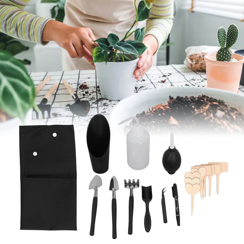 18pcs Succulent Plant Tools Set with Tea Spoon Curved Tweezer