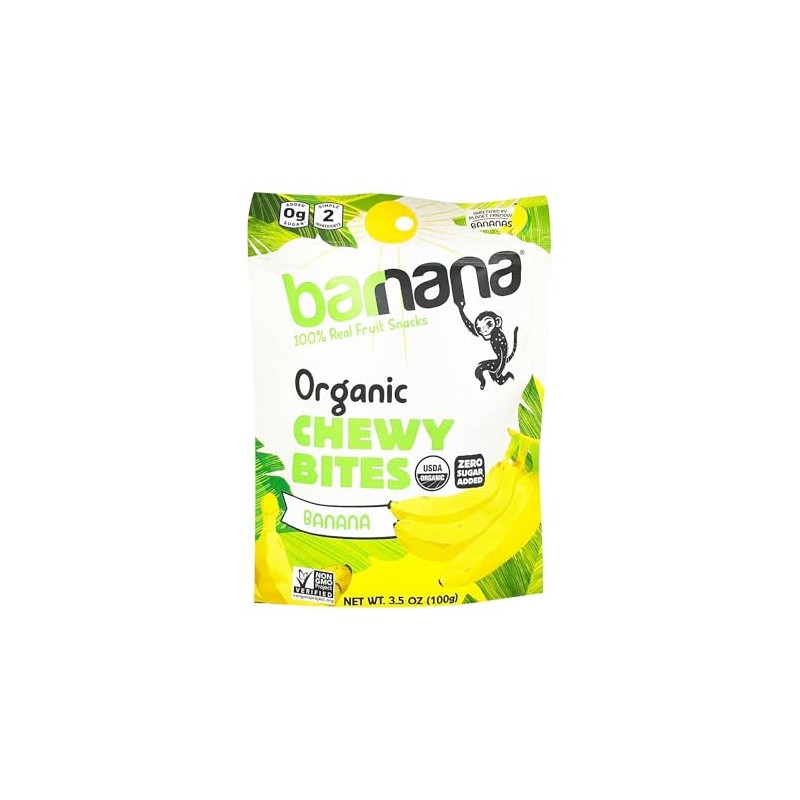 Barnana Organic Chewy Banana Bites, Original, 3.5 Ounce (Pack of