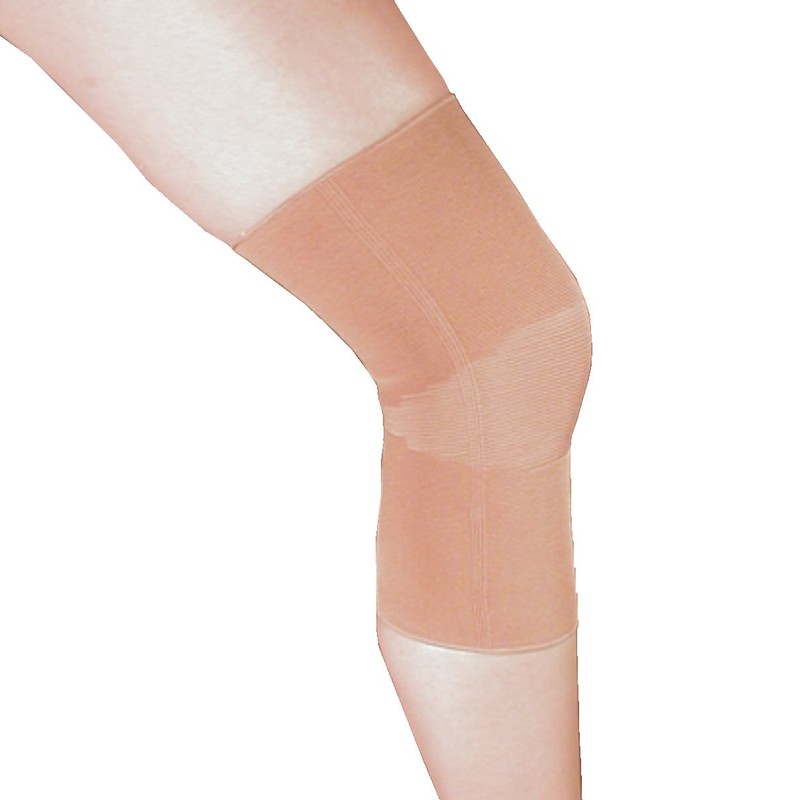 Elastic Slip On Knee Support Color: Beige, Size: Medium