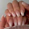 Hebterrka 24 Pieces Press On Nails Fake Nails Short Square