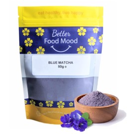 Better Food Mood Blue Matcha Blue Flower Powder 50g | No Artificial Colours | Blue Flowers Rich in Antioxidants | Use in Oatmeal, Cakes
