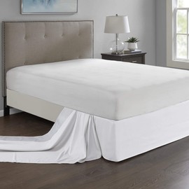 Madison Park Simple Fit Bedskirt, 6" W x 236" L + 26" D, White