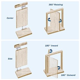 Heavy Duty Pivot Hinge for Wood Door - HBL' Stainless Steel Hidden Door Hinge for Secret Door, with 360 Degree Rotation, Invisible Pivot Door Hardware for Bookshelf