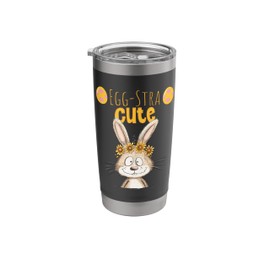 Funny Egg-stra Cute Bunny Easter Egg Quote Girl Stainless Steel Insulated Tumbler