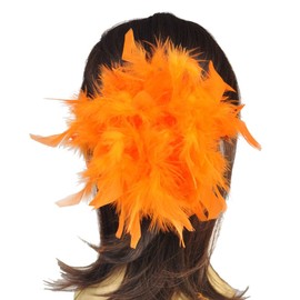 Basic Sense Large Feather Scrunchie, Orange