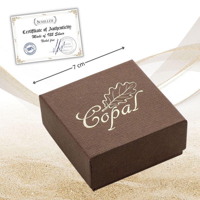 Amber and Sterling Silver Stud Earrings - Gift Boxed, Sterling