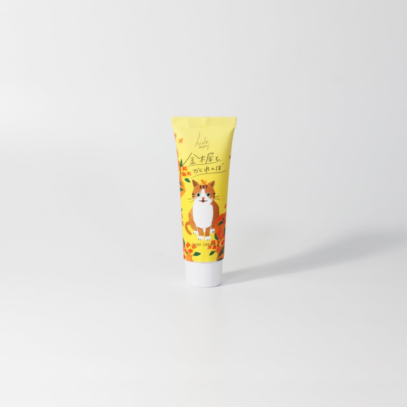 hidamari Hide and Seek Cat Hand Cream Oyster