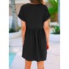liher Women Short Sleeve Summer Tunic Dress V Neck Casual
