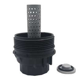 Oil Filter Housing Cap with Oil Plug Drain Compatible with Toyota Land Cruiser Sequoia Tundra Lexus LX570 Replace 15620-0S010, 156200S010, 15620-38010, 1562038010