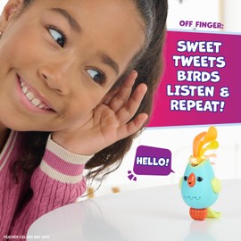 Fingerlings Sweet Tweets Interactive Bird: Lionel, Record & Play Secret Messages, 40+ Sounds & Reactions, Blue