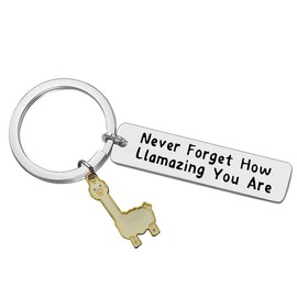 Llama Keychain Llama Gift Never Forget How Llamazing You are Keychain for Women Alpaca Gifts Animal Lover Gift Inspiring Inspired Motivational Keychains for Women,birthday gift for friends