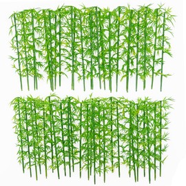 Attuslla Model Miniature Bamboo Trees, Green Plastic Bamboo Trees for Building Model, Home Miniature Landscape Landform Diorama Project (50 PCS, 10cm)