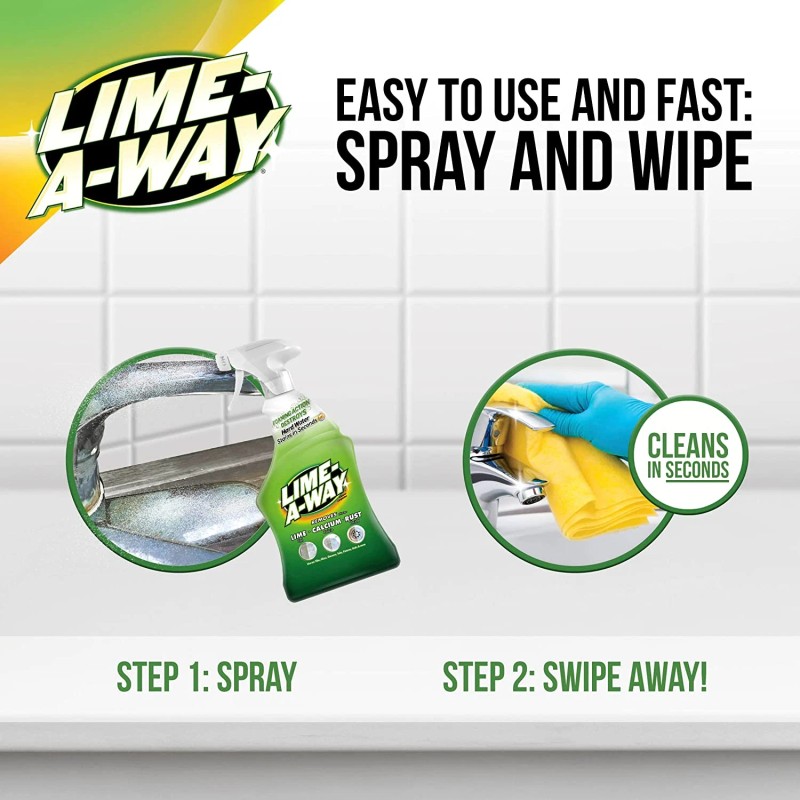 Lime-A-Way Bathroom Cleaner, 32 Fl Oz Bottle, Removes Lime Calcium