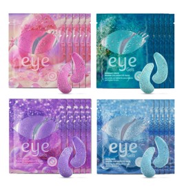 Shefave Sea Eye Mask, 20 Pairs - 4 Types Eye Pads with Natural Sea Collagen, Shiny Collagen Eye Pads Hyaluronic for Swollen Eyes, Against Wrinkles, Eye Bags, Puffiness