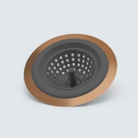 ExcelSteel Silicone Sink Basket Strainer, 4.5", copper,Gray