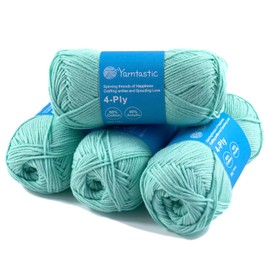 Yarntastic 50g x 4 Balls in a Pack, 4 Ply Yarn, 60% Cotton 40% Acrylic Blended, 43 Colour Choices; for Knitting, Crochet, Amigurumi, Turfing; for Baby Blanket, Clothing and Others (Blue 5)