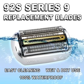 92S Series 9 Electric Replacement Shaver Head Accessories blade Compatible with Braun Series 9 Foil Shaver Replacement Heads 9290cc 9291cc 9370cc 9293s 9385cc 9390cc 9330s 9296cc (Upgraded ver.)