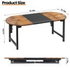 Folding Coffee Table for Living Room, Small Oval Center Table