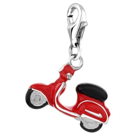 Vespa Charm Pendant in Nena Lina 925er Sterling Silver for Charm Bracelet, Necklace, Earring, Bracelet and Charm Carrier Many Popular 714046-001