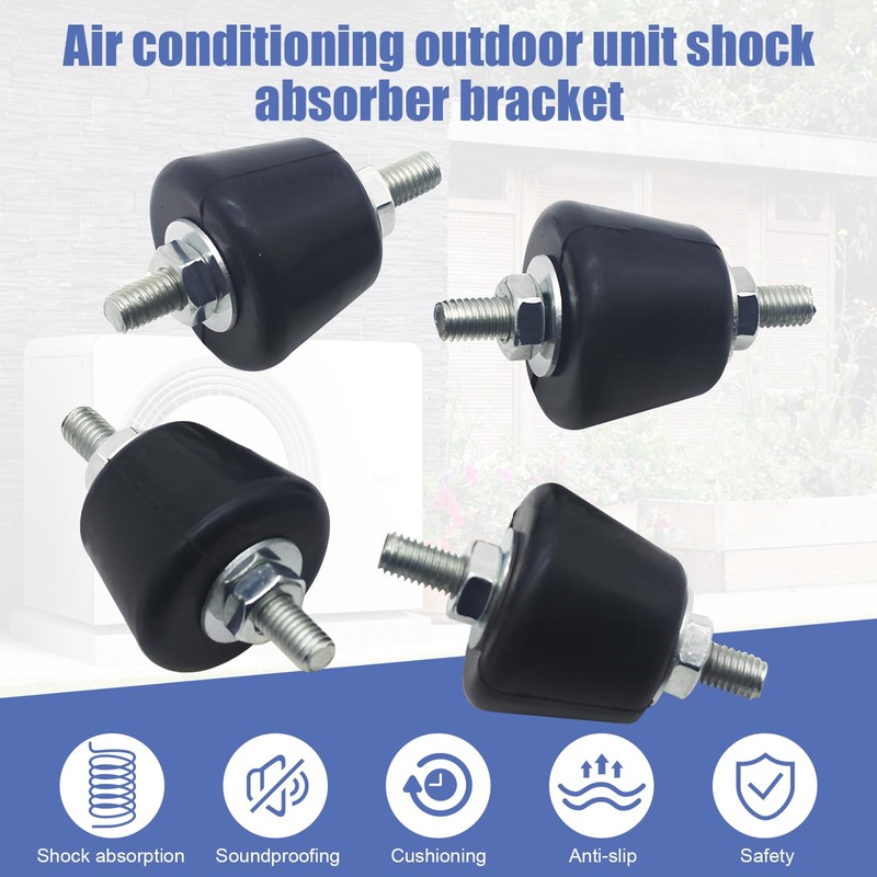 4 PCS Anti Vibration Silentblock, Rubber Bearings,Anti-Vibration Bracket,M8 Universal Air