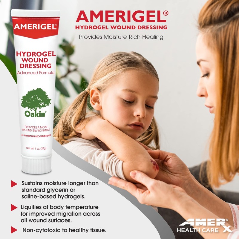AMERIGEL Hydrogel Wound Dressing (1 oz.) - Provides Moisture-Rich Healing