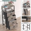 sthmec Nightstand with Charging Station,LED Grey Nightstand with 4 Fabric