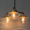 GEPOW Black & Gold Chandelier, 3-Light Modern Glass Chandeliers Over