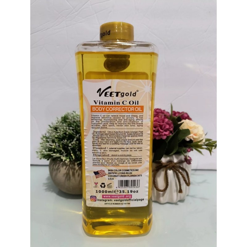veet gold vitamin C Face body corrector oil 1000ml spf