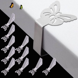 Table Cover Clamps Tablecloth for Thick Tables, Garden Table, Restaurant, Family Dining Table, Outdoor Tablecloth Clips, Table Cloth Clips, Silver (10 Large)