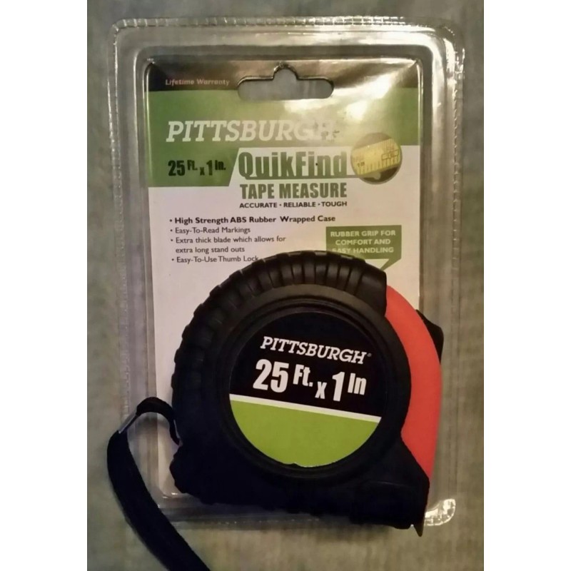 PITTSBURGH QUIKFIND TAPE MEASURE 25 FT X 1 INCH