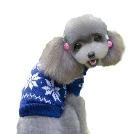 Pet Dog Ugly Christmas Sweater Blue Holiday Winter Puppy Knitwear (M)
