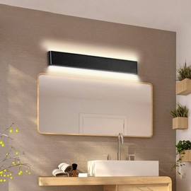 Aipsun 43.3in/40W LED Matte Black Modern Vanity Light Up and Down Wall Mount Light Indoor Wall Light for Bathroom Lighting Fixtures (Warm Light 3000K)