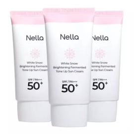 Nella 넬라 하얀눈 광채발효 톤업 선크림 50g, 3개 Nella White Snow Radiance Fermentation Tone-Up Sun Cream 50g, Set of 3 [[2+1] White Snow Tone-Up Sunscreen]