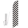 Checkered (Black/White) Feather Flag with Complete 15ft Pole kit and