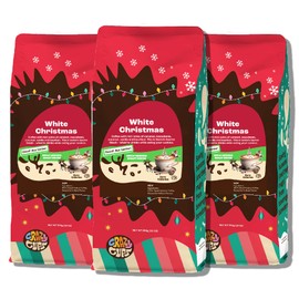 Crazy Cups Flavored Ground Decaf Christmas Coffee, Decaffeinated White Christmas Coffee in 10 oz Bag, For Brewing Flavored Hot or Iced Coffee, (Pack of 3)