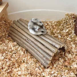 DEMONTALK Natural Wooden Hamster Mouse Tunnel Tube, Small Animal Chew Toy for Rat Rodents