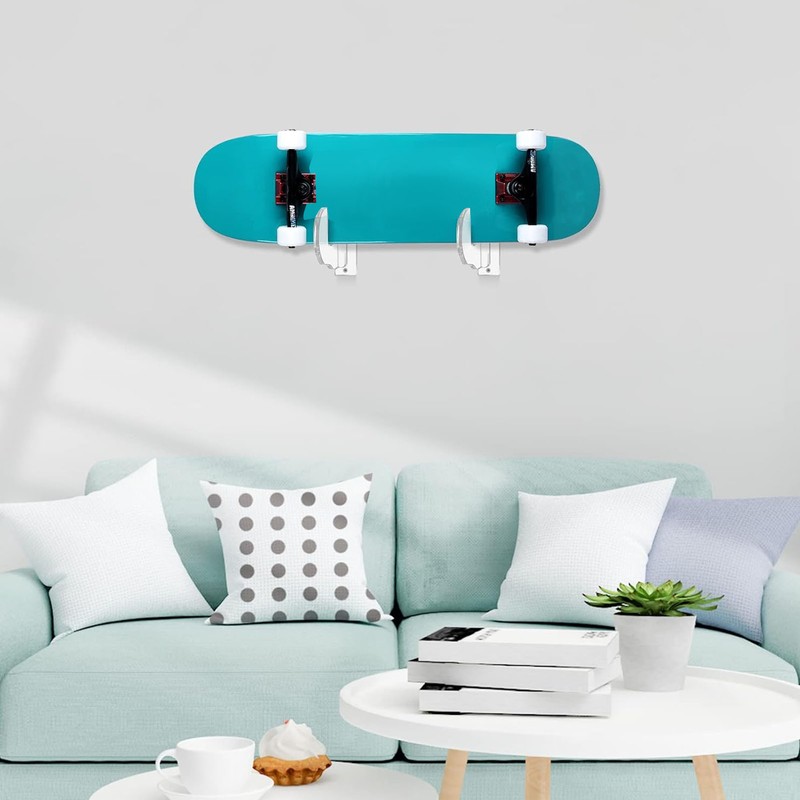 2PCS Skateboard Wall Mount Display Rack Acrylic Skateboard Wall Hanger