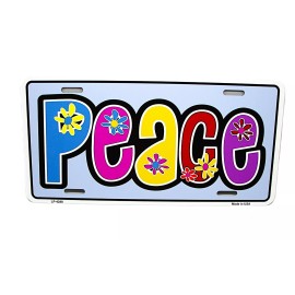 DIGIART INTERNATIONAL PEACE SIGN METAL STANDARD CAR NOVELTY LICENSE PLATE COEXIST ONE LOVE ONE WORLD