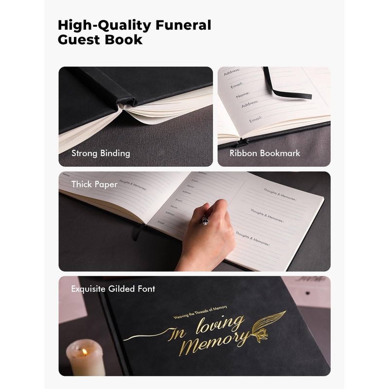 molekaus Funeral Guest Book, Celebration of Life Memorial Book
