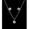 Tears Simulette Diamond Silver 3-Part Necklace and Earrings SET Tears