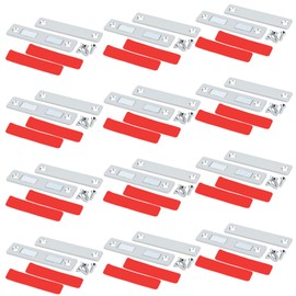 MIN CI Pack of 12 Door Magnets for Cabinet Doors, Large Door Magnet, Cupboard Magnets, Silver Door Closer, Furniture Magnet, Door Opener, Magnetic Catch Flat Magnet for Drawers, Balcony Door