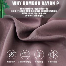 Pillow Cases King Size 2 Pack, Bamboo Rayon Cooling Pillowcases with Envelope Closure, Cool Breathable Pillow Case for Hot Sleepers & Night Sweats, 20x40 inches,Greish Purple