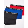 Skiny 71253 Boxer Corto 3Pack para Hombre, Azul Rey, Gris