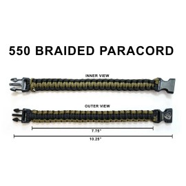 Unbranded 2-PACK Braided 550 Paracord Bracelet Tactical Handle with 7/8" Buckle USA Seller - Olive/Black