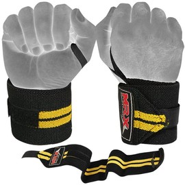 Mrx Weight Lifting Wrist Wraps Bodybuilding Gym Workout Training Unisex - Color: Yellow