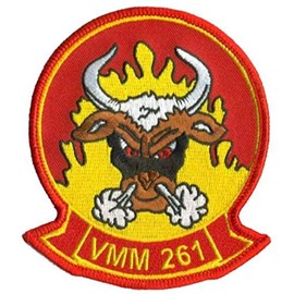 Squadron Nostalgia LLC VMM-261 Raging Patch- Sew On, 4.5 inch