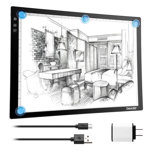 A3 Magnetic Light Pad for Diamond Painting, Physical Buttons Control