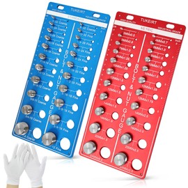 44 Nut and Bolt Thread Checker, 2 in 1 Bolt and Nut Identifier Gauge, Bolt Size and Thread Gauge with Metric and Standard,Inch and Centimeter Double Scale (Red & Blue)
