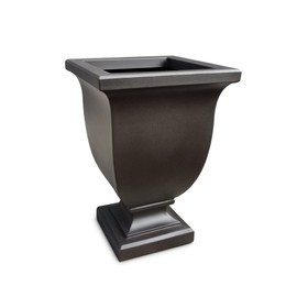 Mayne Inc. Augusta 26in Tall Planter - Espresso - 18in L x 18in W x 26in H - with 5.8 Gallon Built-in Water Reservoir (5894-ES)